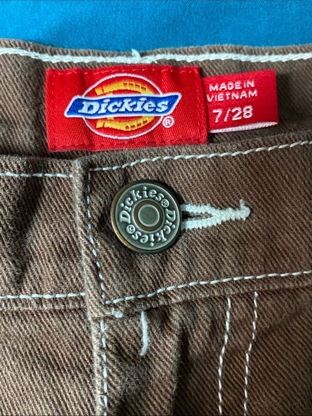 Dickies Brown Loose Straight Contrast Stitch Cotton Twill Carpenter Pants - Picture 5 of 12